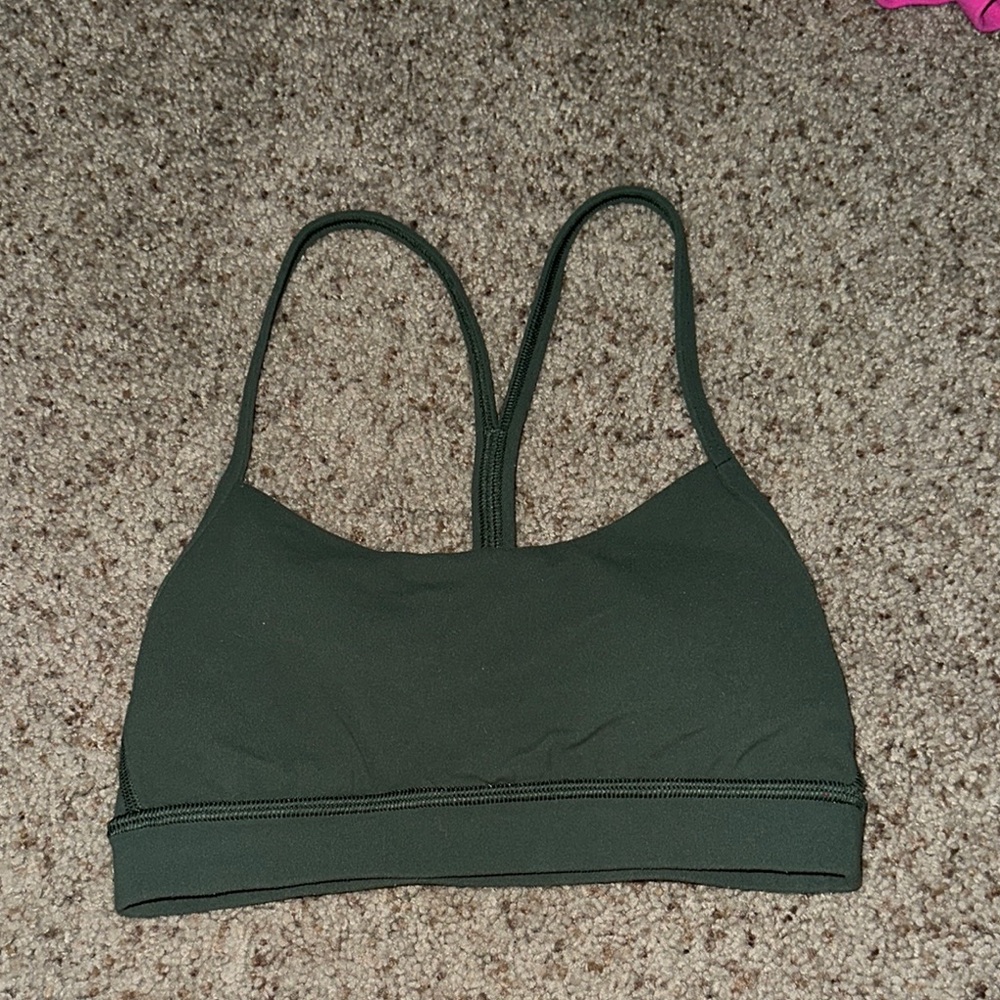Olive Green Lululemon Flow Y Bra
